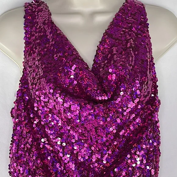 Fuchsia Purple Sequin Dress - Picture 2 of 5